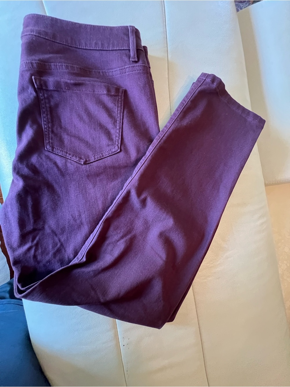 J. Jill Boyfriend Straight Leg Jeans in Plum - Picture 2 of 5